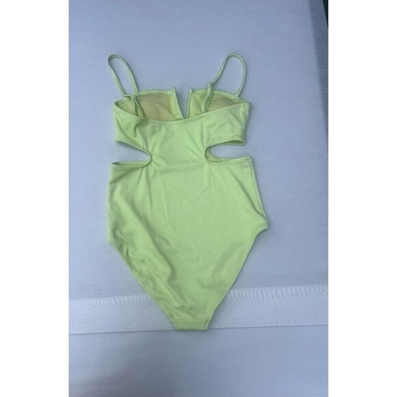 Aerie Shine Pique V Wire Cut Out One Piece Swimsuit size Large - Picture 6 of 7